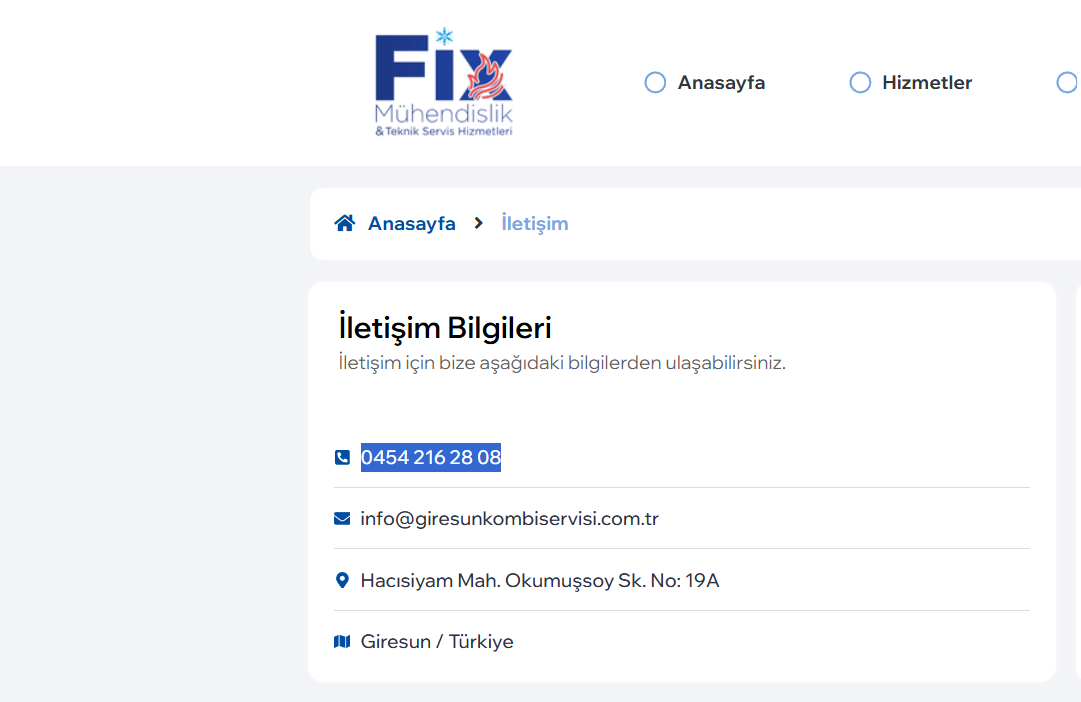 Giresun ECA Servisi İletişim